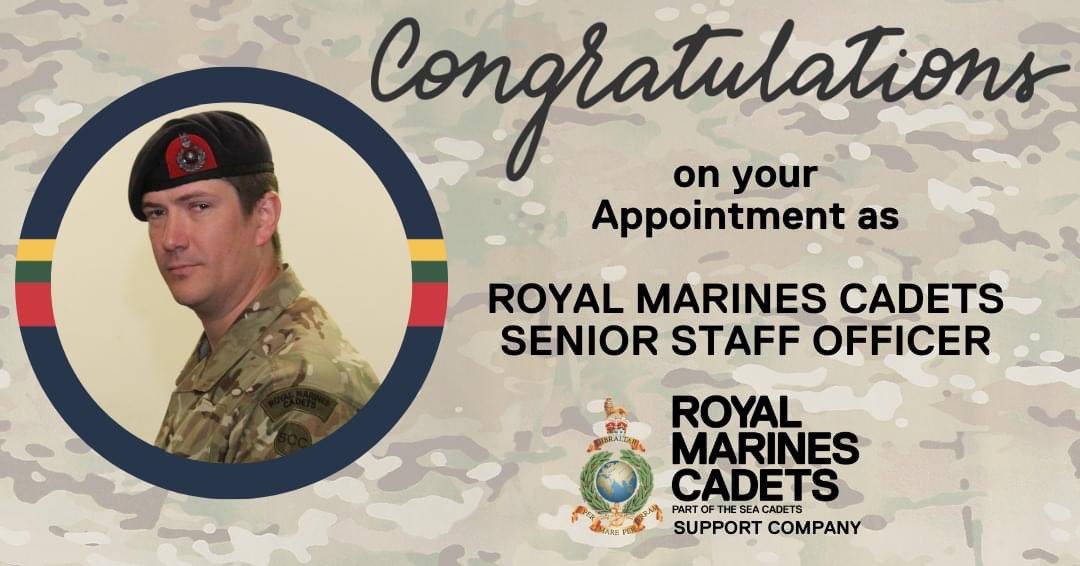 Captain Sea Cadets is delighted to approve the Appointment of Maj (SCC) James Sandilands RMR as Royal Marines Cadets Senior Staff Officer. Congratulations Sir! @SeaCadetsUK @VCCcadets @RoyalMarines @ComdtAC @ArmyCadetsHQ