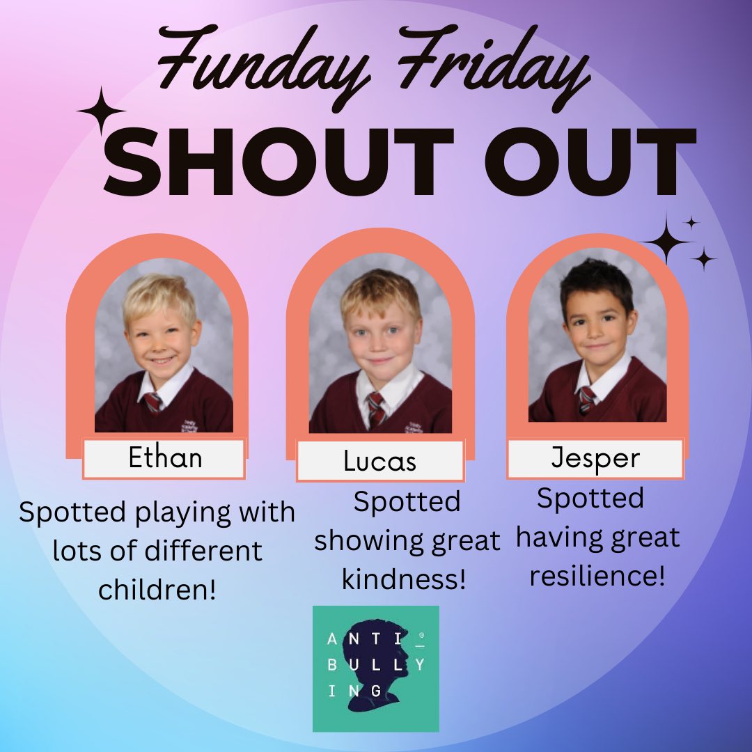 Ethan, Lucas and Jesper you were spotted by our Anti- Bullying Ambassadors being fantastic friends and role models! Great work! @AntiBullyingPro @DianaAward @WCSQM