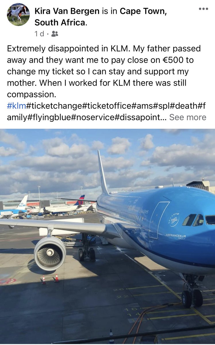 skalbutt's tweet photo. ⁦@KLM⁩ what’s going on? How can you show such little compassion? Surely it’s possible to find it in your heart to help #compassion #noservice #shockingtreatment https://t.co/kfQPF3nBeL