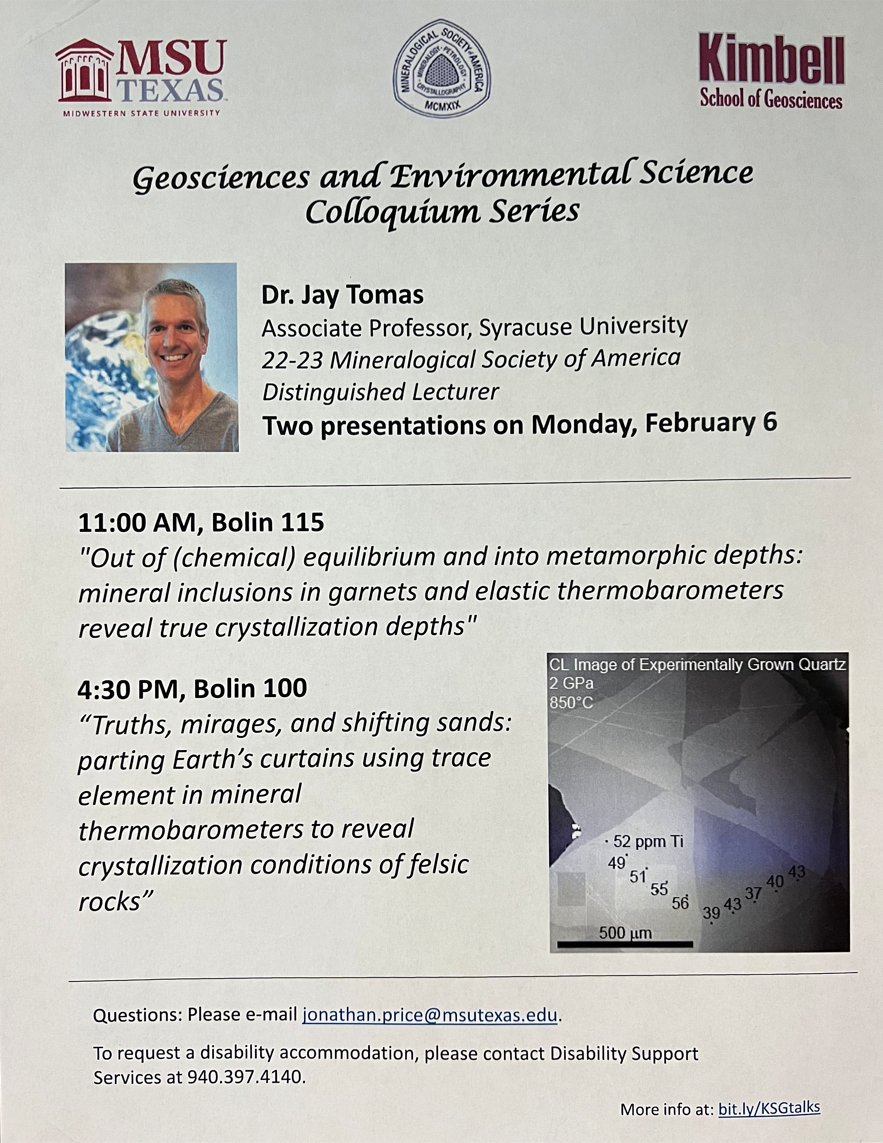 MSUTexasGeoClub's tweet photo. Dr. Jay Tomas will be presenting on Monday at 11:00am and at 4:30pm. Hope to see you there! https://t.co/5H7y3OhUl0