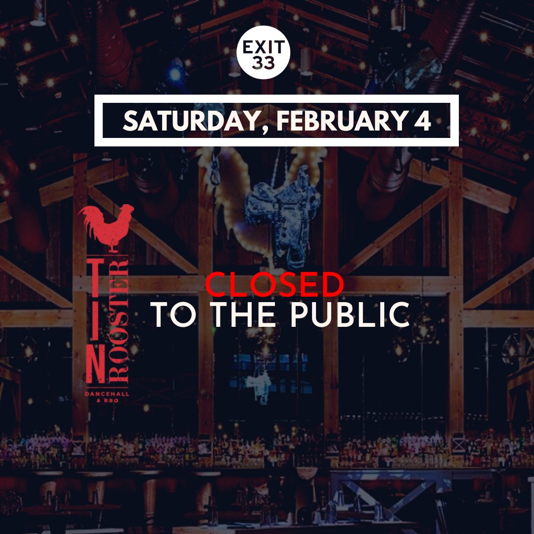 📣 UPDATED HOURS: This Saturday, February 4th, Tin Rooster will be closed to the public. 

But don't worry, you'll be able to enjoy great music by Country Justice tonight at Tin Rooster! Our other venues will be open this weekend for live music and good times. See you all there!
