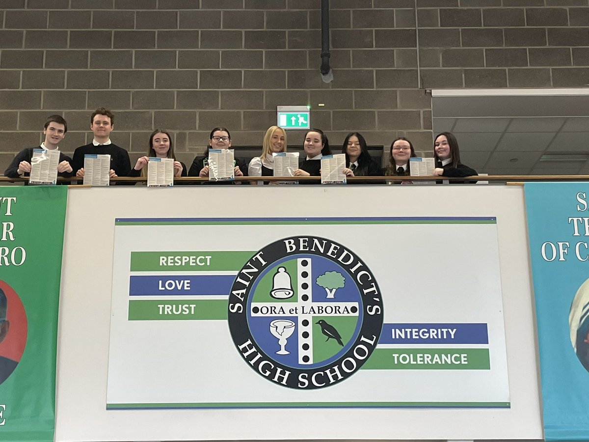 We are on our Rights Respecting School journey to Bronze status. Please join us on our journey. Some members of our steering group thinking about the value of rights <a href="/stbenedictsren/">St Benedict's High School</a>