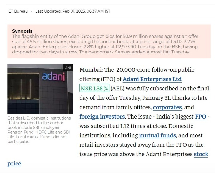 namitverma's tweet photo. 50.9 million #shares of #AdaniEnterprises
contracted #HIGHER than #MarketPrice
Certified #MoneyLaundering
Prosecute all involved #AdaniFPOFullySubscribed
@dir_ed @FATFNews @FATFWatch
#SupremeCourtOfIndia #SupremeCourt #judges #lawyer
#AdaniScam2023 #AdaniFPO #AdaniFiles https://t.co/Vjdiw9wPaN