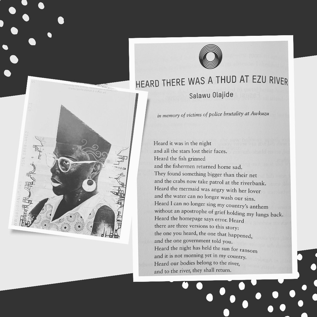 Submitted this poem in 2020 at the height of the protest, and now out in the latest issue of <a href="/ObsidianLit/">ObsidianLit</a>. Not the current version. Enjoy still.