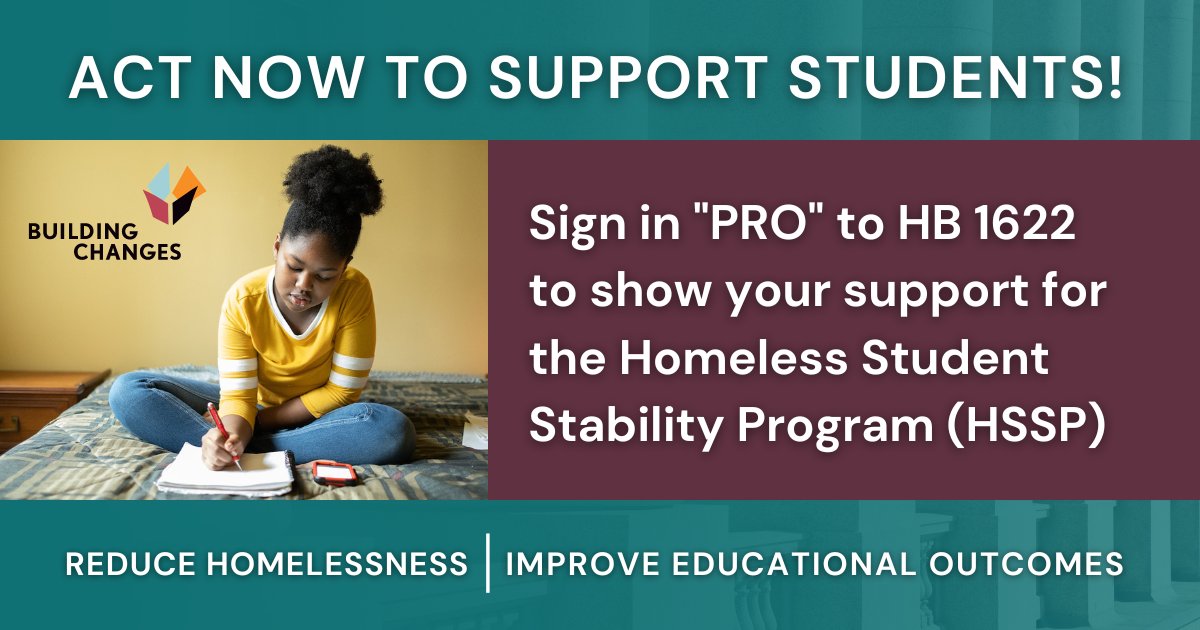 We need your support! Sign in PRO to HB 1622 by 3pm on Tues. Feb. 7: bit.ly/yesto1622 
HB 1622 will be heard in the Education Committee on 2/7 at 4pm. This bill improves HSSP, a vital resource for WA students and families. Take action today! #waleg #WAedu