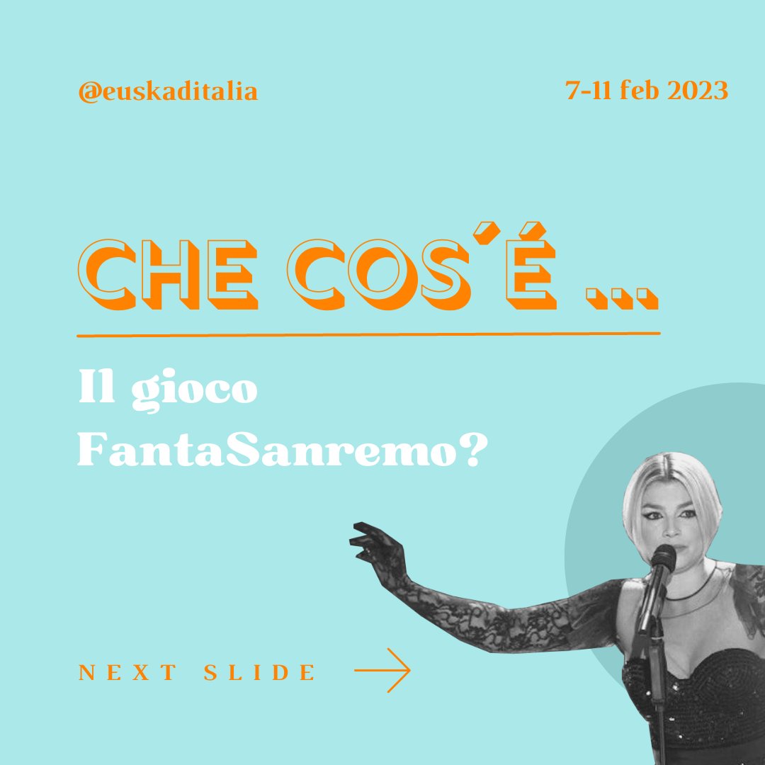 Euskaditalia's tweet photo. Ciao! Aquí te traemos un hilo para que sepas todo sobre el juego de #fantasanremo2023  y puedas pasar un buen rato junto con nosotras. https://t.co/3wy8iqyV2G