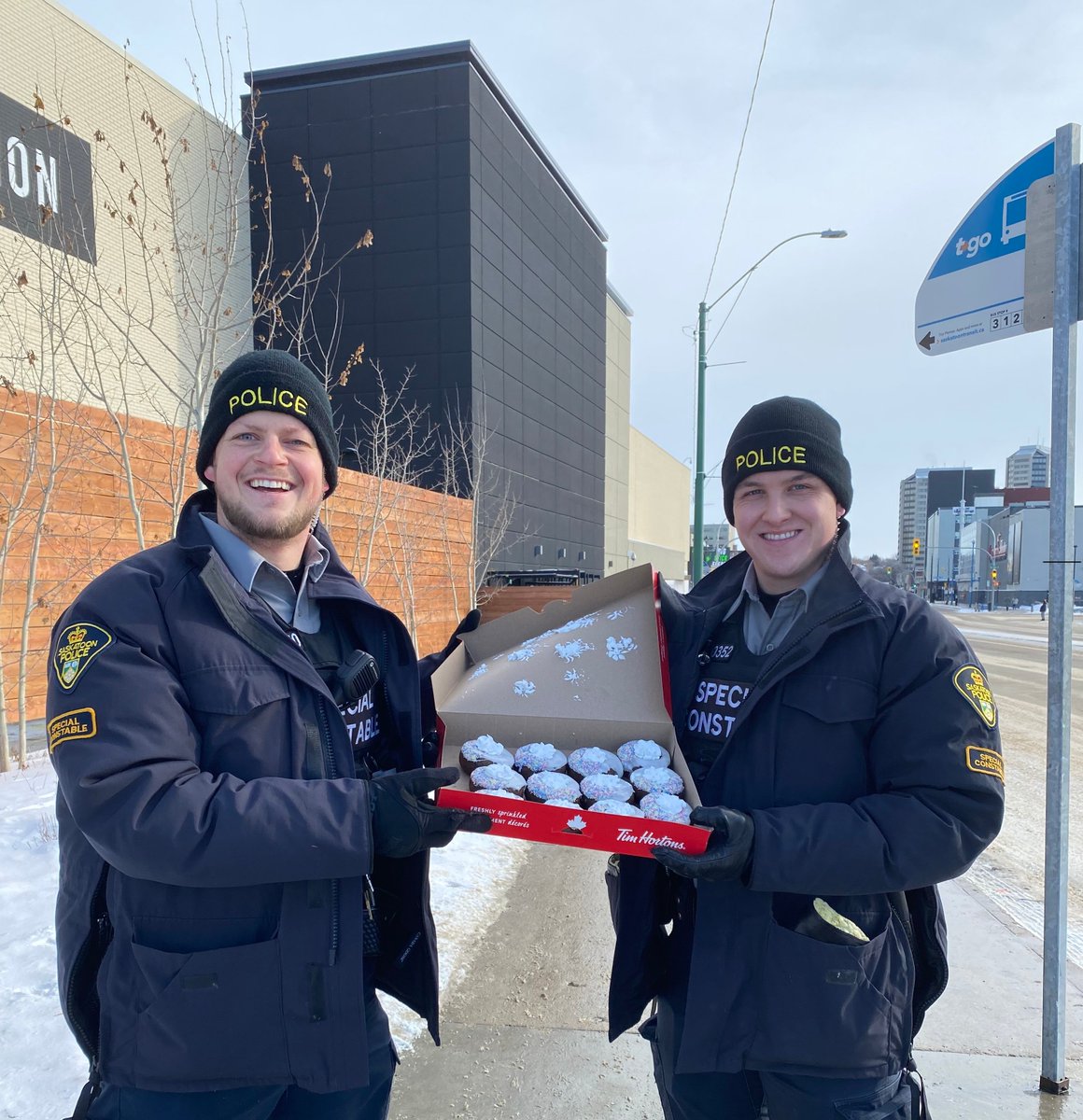 SaskatoonPolice's tweet photo. A delicious way to help support Special Olympics Saskatchewan!

The Special Olympics Donut at Tim Hortons is here! 100% of the proceeds will be donated to support Special Olympics programs in our community.

Join the SPS in the effort to #ChooseToInclude today. https://t.co/sUgLGp5vWF