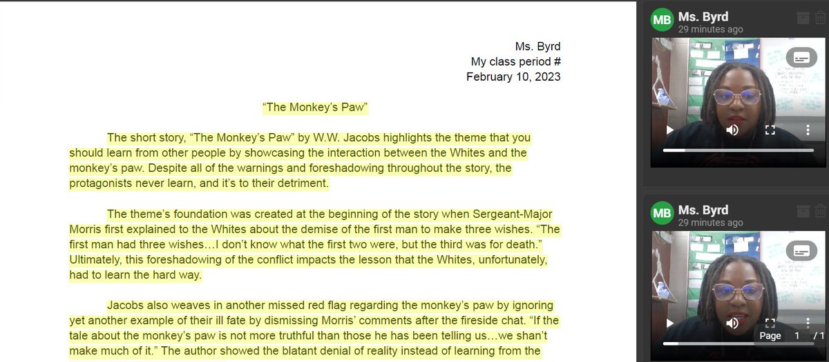 If you're thinking of a way to chunk writing teaching points in an independent, yet teacher-guided sort of way, Kami video comments are for you. This can also free you up to do small groups or confer with your writers. #ECR #Writing #SmithProud #ELA
