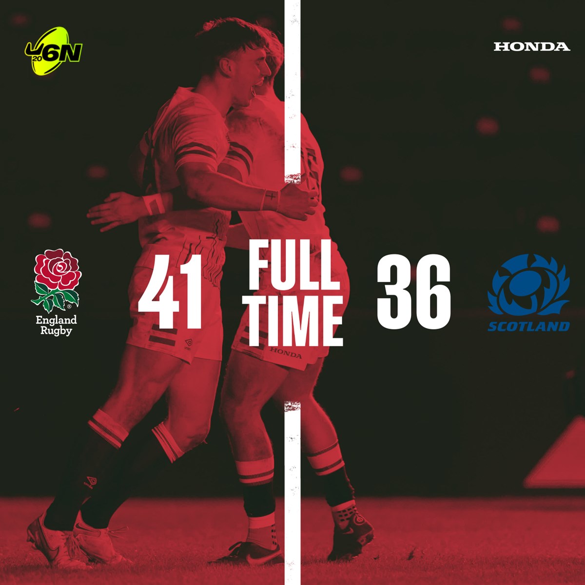 𝐓𝐡𝐞𝐲'𝐯𝐞 𝐝𝐨𝐧𝐞 𝐢𝐭 🌹

England U20s hold on to earn a bonus-point victory in their Six Nations opener.

#SCOvENG | #SixNationsU20