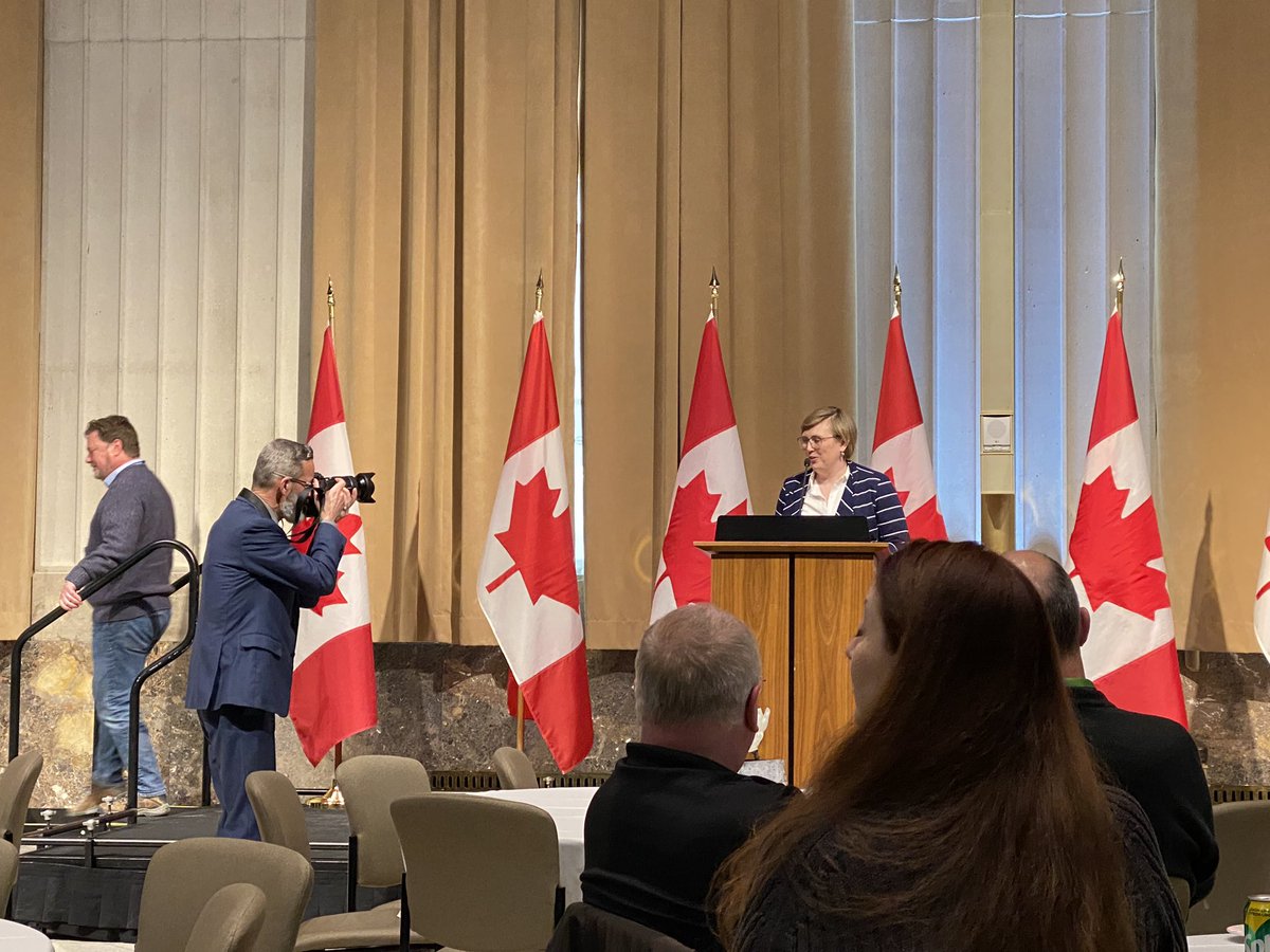 withfilesfrom's tweet photo. One of Kelsey @johnsonthree’s colleagues says she has been “the epitome of the best of Canadian journalism” — I agree! She is moving on to other things, but I have the feeling she’ll be back in these halls soon. https://t.co/5LTkOJ0yfH