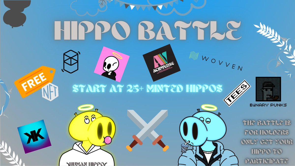 HIPPO BATTLE TEASER⚔️🦛
More info in our discord: discord.gg/K7nXr9YJtZ
$FTM #FTM #Fantom #FantomNFT