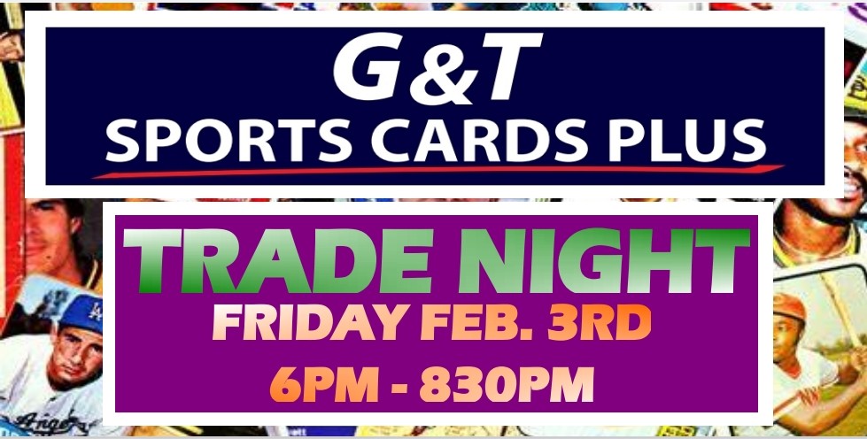 TylerHuth3's tweet photo. Stop by G&T Sports Cards Plus tonight for Trade Night! 6pm-830pm. Located at
320 5th st.
Freeport Pa, 16229
#Pittsburgh #sportscards #TradingCards #Pokemon #412freak #fridaymorning #rt28
#freeport https://t.co/3t1t3IWsw7