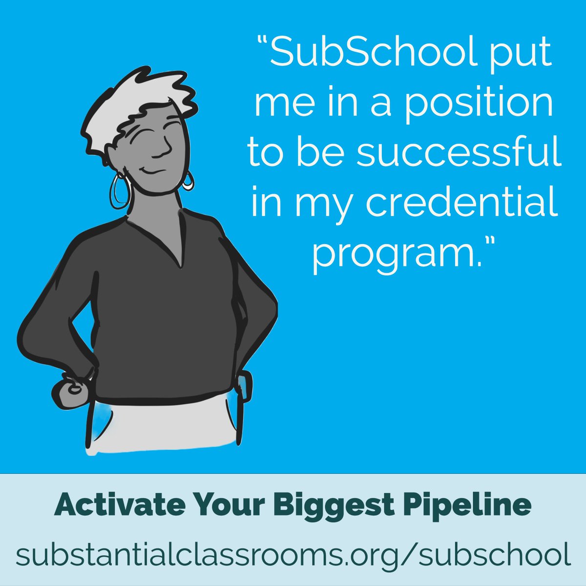 BeSubstantial's tweet image. We partner with school districts, CMOs, regional offices of education and education prep programs to offer  high-quality professional learning for substitute teachers.  

Learn more: substantialclassrooms.org/subschool/