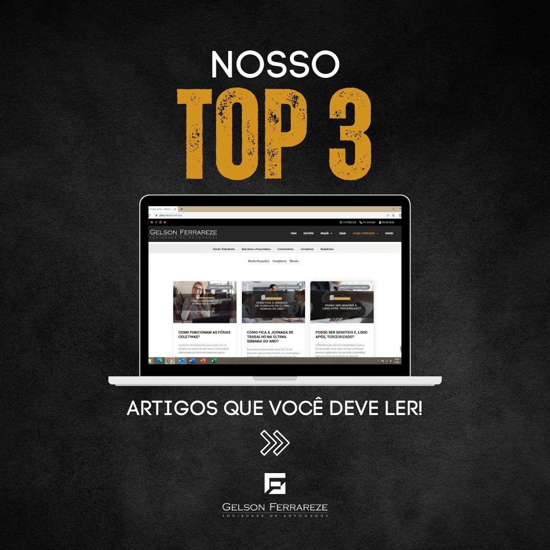 gfsaadv's tweet photo. OS ARTIGOS MAIS VISUALIZADOS DO ESCRITÓRIO.
.
Esses assuntos foram os mais buscados em nosso site (https://t.co/s0UquAaJOS) Tem alguma dúvida à respeito desse ou de qualquer outro tema sobre direito trabalhista? Nossa equipe está pronta e disposta para te ajudar! 😉
#gfsa https://t.co/3kDNzm6SKX