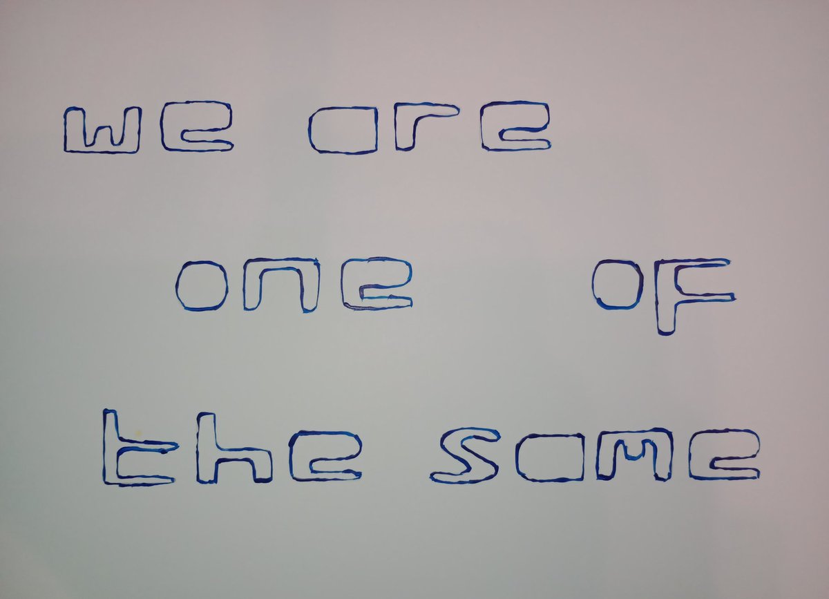 DrAbbieCairns's tweet photo. we are one of the same 

Watercolour.

#weareoneofthesame #watercolour #blue #text #textart #font #ACcomplete4 #sketchbook
#ArtSketchbook #HandRendered #outline #linedrawing #same

#CreativeColchester #colchesterartist #essexartist #emergingartist #abbiecairns https://t.co/NROdK0kK2W