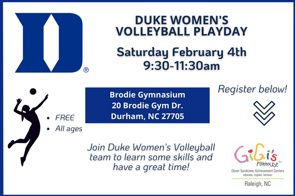 gigisraleigh's tweet photo. Did you already sign up for Play Day with Duke Volleyball? Register now with the link in our bio, and join us TOMORROW at 9:30am!
#gigisplayhouse #purposefulprograms #communitypartners #dukeathletics https://t.co/WIIZllI29S