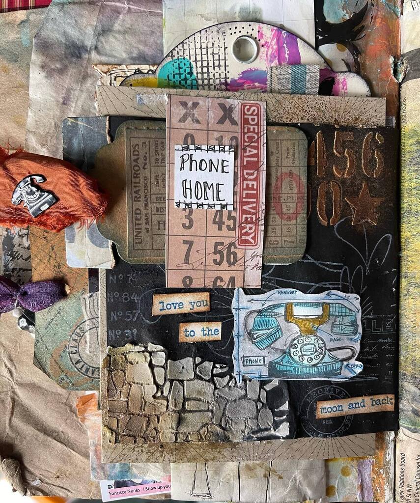 BearseKaren's tweet photo. Day 19: Handlettered- more #distressinklostshadow on black background. All #timholtz will plan on adding facetime pics with kids on the pull out tag. #rangerink #artjournal #journal #enjoythejourney #mixedmedia #junkjournal #stamp #junkjournaljanuary #s… https://t.co/pD6QqtzdUx https://t.co/va29zkvmzO