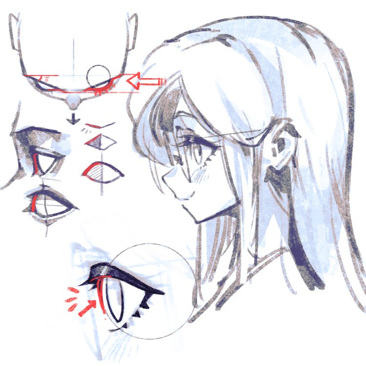 How to draw the head and face in 34 view  Anime Style  Mary Li Art