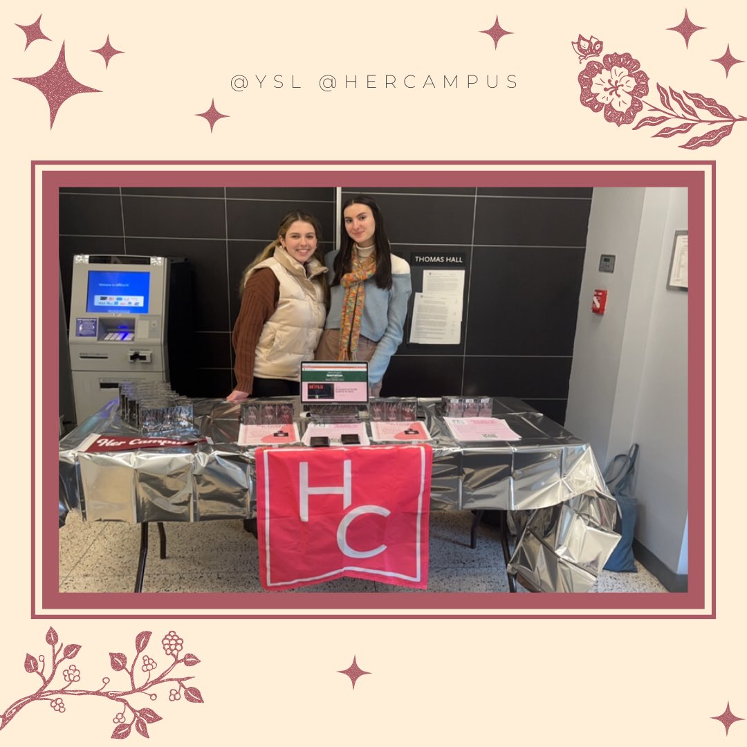 HCManhattan's tweet image. Did you see us on campus today?? We were handing out free samples of @YSL perfume and talking about all things her campus!