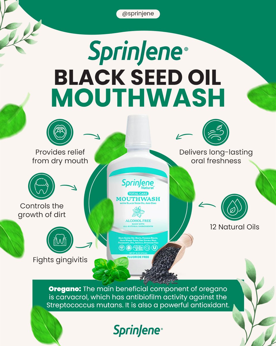 SprinJene's tweet photo. Mouthwash with Black seed oil? Yes we got that covered!⁠
.⁠
.⁠
.⁠
#smilebrighter #statepride #usamade #naturaltoothpasteforkids #smilenaturaltoothpaste #premiumnaturaltoothpaste ⁠
#allnaturaltoothpaste #naturaltoothpaste #notoxins #veganfriendlyproduct https://t.co/5BnN3COw2m