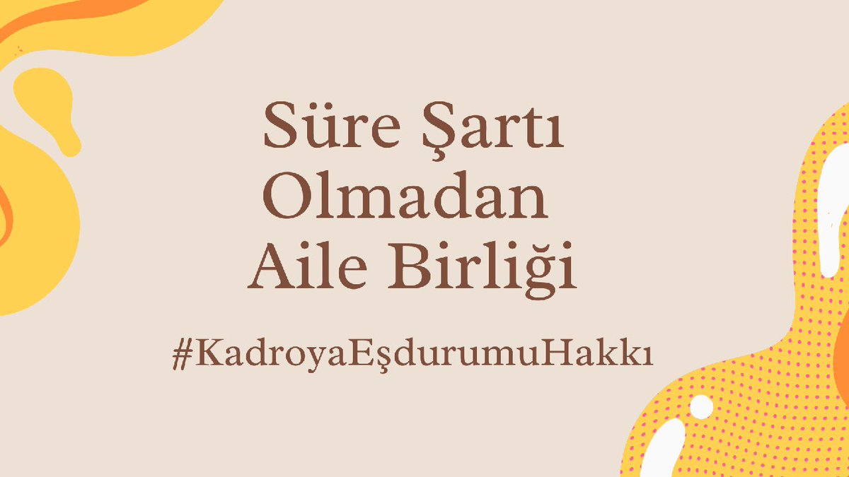 Kadroya geçiyoruz ama aile birliğimize süre şartı geliyor.

Bu hem anayasaya hem vicdana aykırı değil midir?

Madem kadro veriliyor hakları da tam verilmeli!

Bakanlıkları ailelerimiz adına izliyor olacağız.

<a href="/tcmeb/">Millî Eğitim Bakanlığı</a> <a href="/mebpgm/">Personel Genel Müdürlüğü</a> <a href="/yilmaznazif/">Nazif Yılmaz</a>  <a href="/fehmirasimcelik/">Fehmi Rasim Çelik</a>

#KadroyaEşdurumuHakkı