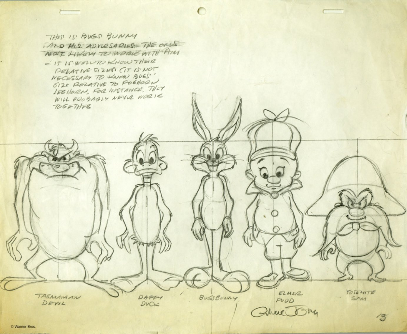 The Art Of Looney Tunes 🐇🥕 on X: Character height chart for Bugs Bunny  and his adversaries drawn by Chuck Jones t.cofFlKWHovlO  X