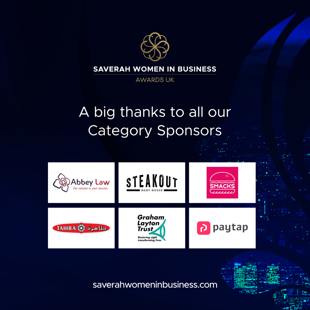 Saverah Women in Business Awards - A big thanks to all our category sponsors. Your support is appreciated by all of us!
​​​​​​​​
saverahwomeninbusiness.com

<a href="/abbeylaw/">nadeem ullah</a> <a href="/steakout/">steakout</a> @smackburger @tahirafoods @grahamlayton @paytap