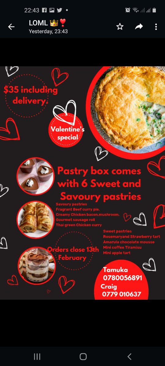 Roomby101's tweet image. Valentine's day is upon us....

Make this Valentine's day extra special with this delicious pastry box for your beau. 😊

#valentinesSpecial 
#pastrybox

🙂