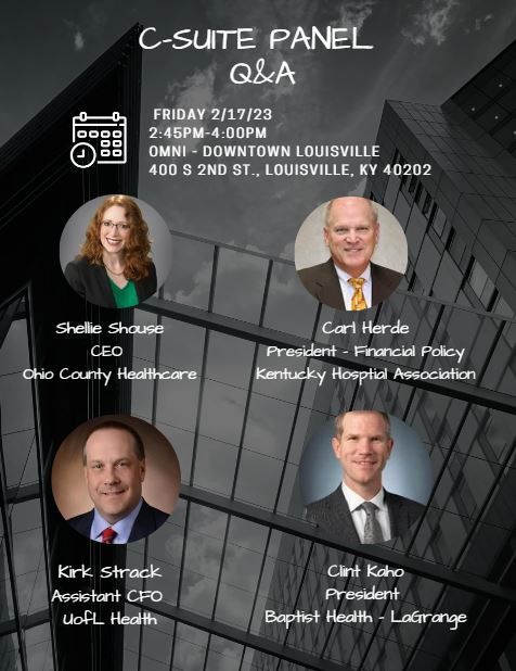 LEADERS, LEADERS &amp; MORE LEADERS..... TWO FULL DAYS!
**Don't miss this C-Suite Panel**
This group will be doing Q&amp;A on current hot topics in our healthcare industry. You'll want to stay Friday, for this Panel!!!!!

Registration &amp; full agenda here --> cvent.me/xGoLZR