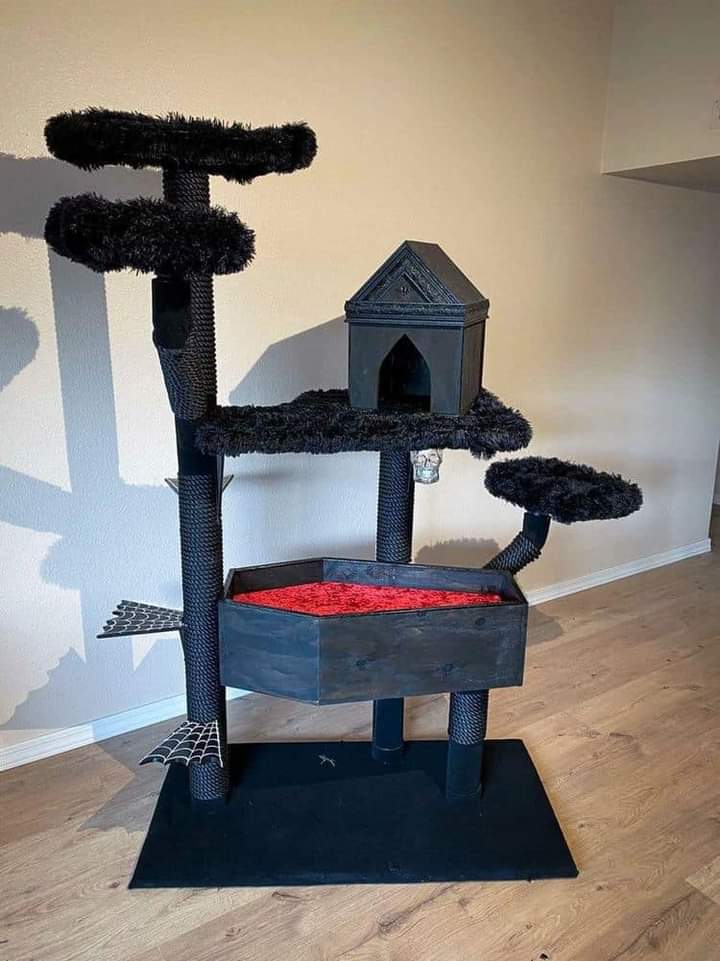 arcanaobscura's tweet photo. A gothic cat tree! Oh my god! 😭💕 https://t.co/vfcaDbplGJ