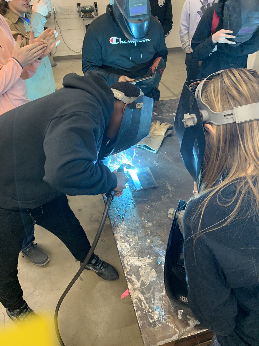 WillisISD_CTE's tweet photo. Big day in the welding lab at WHS today. 56 students earned their AWS welding certification today!  These students are career-ready. @WillisSchools @Willis_HS_TX https://t.co/C4ejRQrGGm