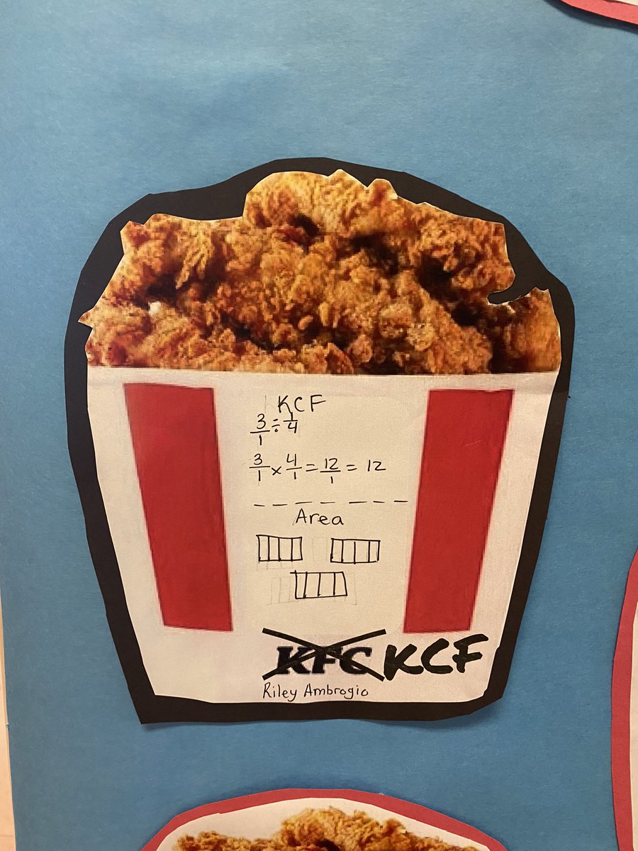MrsTerrillion's tweet photo. KFC I mean KCF! 5th grade students learned how to divide fractions with the help of a famous friend! Keep Change Flip!! @IslandtreesMMS https://t.co/MXKxadld84