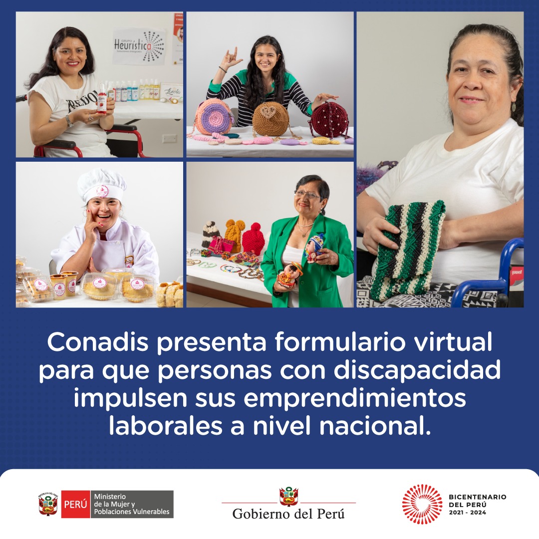 📑 ¡Impulsamos la reactivación económica! El <a href="/mimpconadis/">MIMP Conadis</a> presenta nuevo formulario virtual para que personas con discapacidad registren sus emprendimientos laborales. 🇵🇪 🙌🏾
➡️ Más detalles aquí:
gob.pe/institucion/mi…
