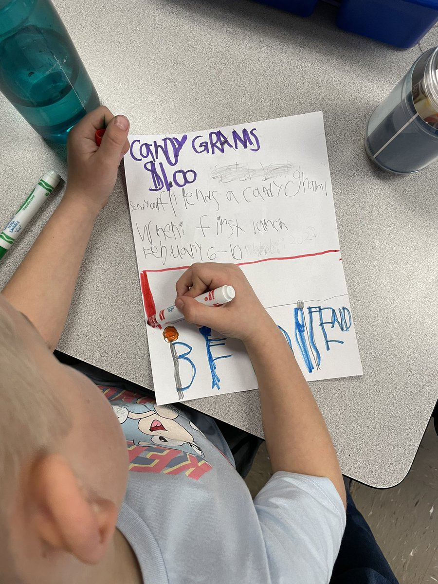 MsClarkSRPS's tweet photo. @SouthRidgeTVDSB  GradeOne students have been getting ready for their Candy Gram fundraiser this week! Posters are made, and we are ready! Send a candy grams to your friend for only $1.00 💝 https://t.co/HzIuWe6NHD