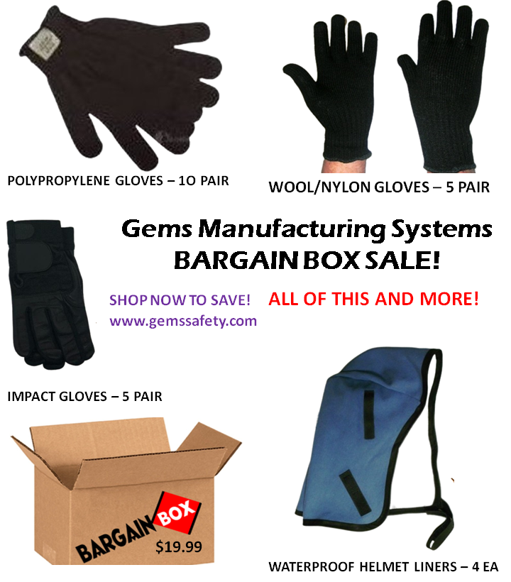 GemsSafetyUSA's tweet photo. Visit https://t.co/BC9SODY6tE for our latest  Bargain Box deals!  Our lowest price ever on a number of items, with more being added every day!

#ppe #sale #discount #gemssafety #madeinusa #glove #safety https://t.co/FJdnHqkARt