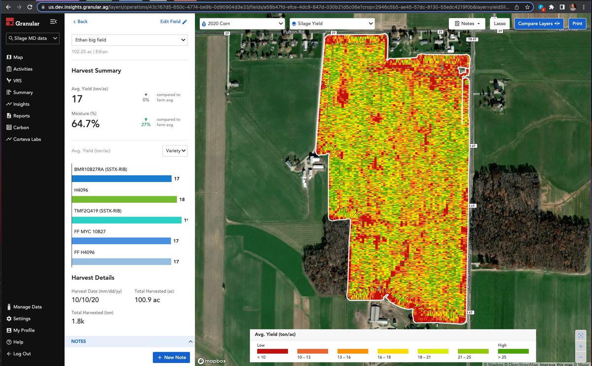 Got silage harvest data?

@GranularAg Insights users are now able to upload silage machine harvest data, view, analyze and report harvest data (tons/ac)!