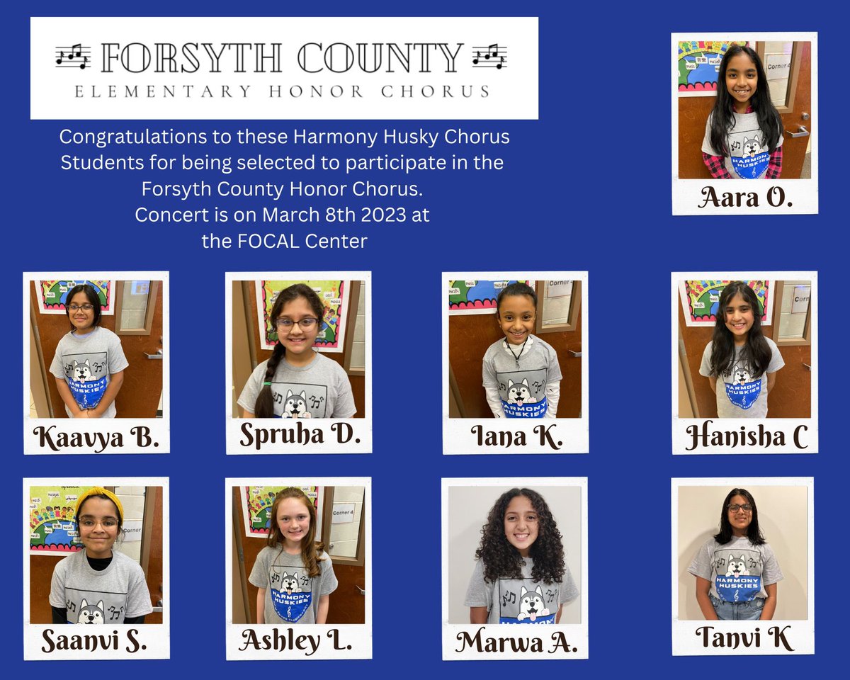 Looking forward to a great performance working with these Harmony Huskies for district honor choir <a href="/FCSchoolsGA/">Forsyth County Schools</a> <a href="/CatherineKeyser/">Catherine Keyser</a> <a href="/DrJohnessee/">Ashley Johnessee</a> <a href="/JordannAler/">Jordann Aler</a> <a href="/HawCreekES/">Haw Creek Elementary</a> #fcsconnects
