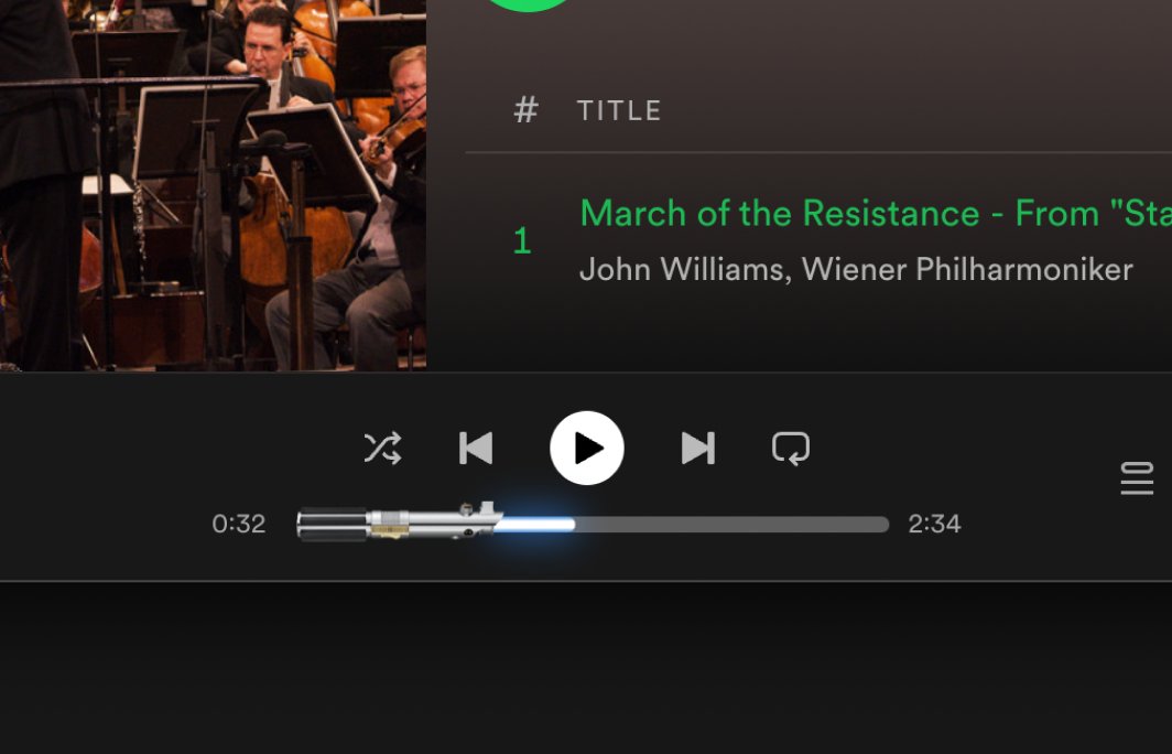 Light saber player in Spotify, at last :) #ui