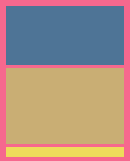 Rothko_Bot's tweet image. No. 16418 (Cadet Blue, Sandstone, and Dull Yellow on Rosy Pink)