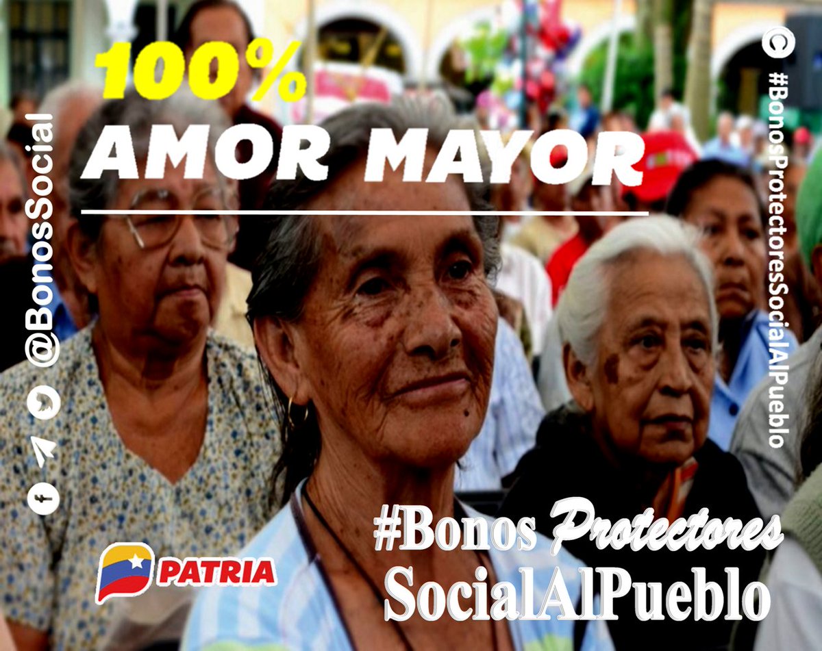 BonosSocial's tweet photo. 🚨 #ATENCIÓN: El Pdte. @NicolasMaduro aprobó 16.340 nuevas pensiones en #AmorMayor a través del Sistema @CarnetDLaPatria para mantener el 💯% de atención a nuestros adultos y adultas mayores.

@BonosSocial
#BonosProtectoresSocialAlPueblo 
#SucreHombreSur https://t.co/DHOCPJfxHE