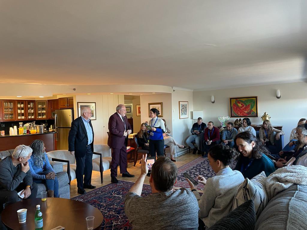Today our CG <a href="/AmbMeronReuben/">Meron Reuben</a> hosted a delegation from “Maoz” of prominent leaders in the municipal sector, for a conversation about political, economic &amp; Jewish communal affairs in New England. 
Thank you <a href="/AviNevel/">Avi Nevel</a> of <a href="/riic_ri/">RIIC</a> for sharing insights on the RI-Israel partnership.