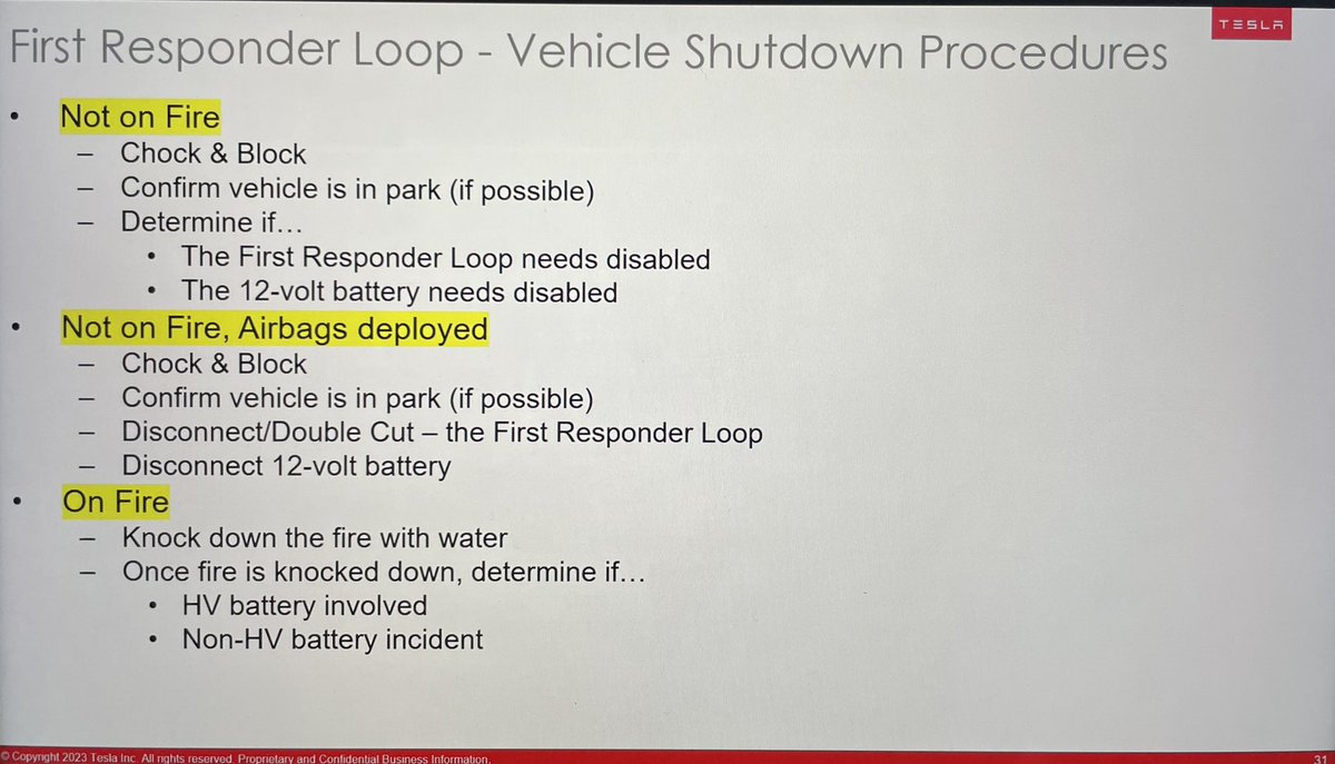 RandyNarinee's tweet photo. Some important first responder info from my training with @Tesla today. 

More info coming soon… https://t.co/vfoRFQ3hyU