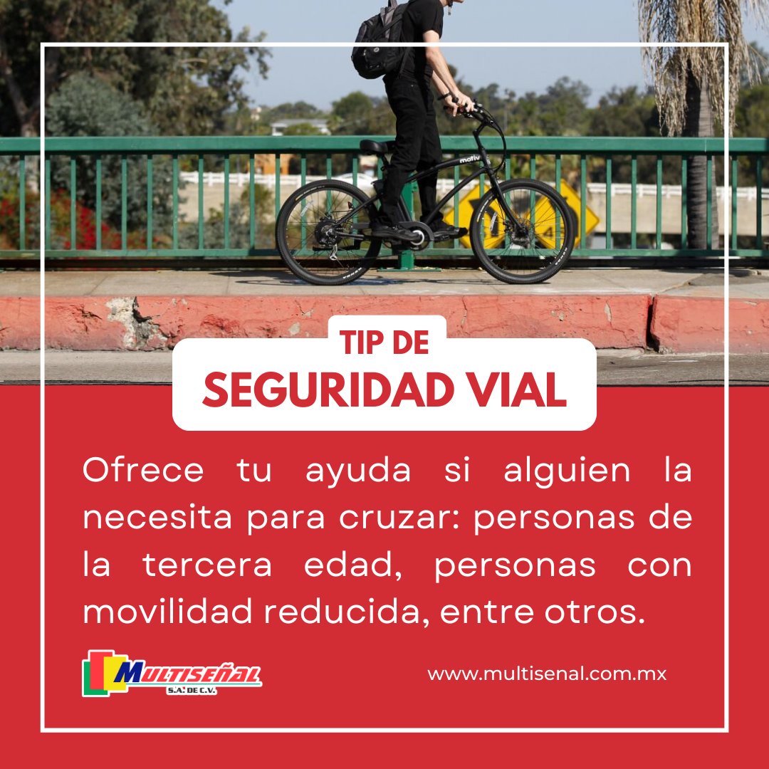multisenal's tweet photo. Recuerda que no todos los usuarios de las vialidades cuentan con completa movilidad, ofrece tu ayuda a quién lo necesite. Cruzas tú, cruzamos todos.😉
#MultiTip #seguridadvial #Multiseñal https://t.co/wexfOTfKxn