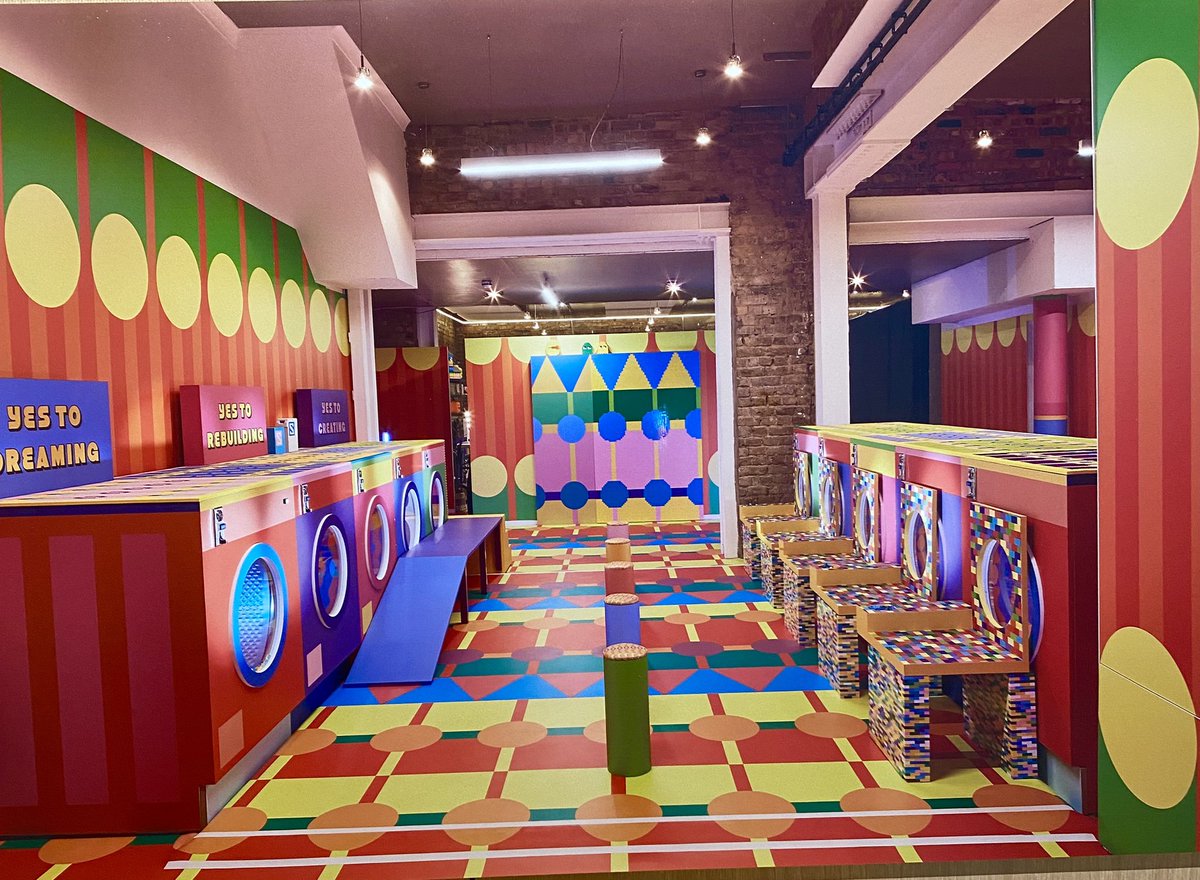 jillteresaryan's tweet image. What a joy today with colourful work of @YinkaIlori_  #ParablesForHappiness #designmuseum