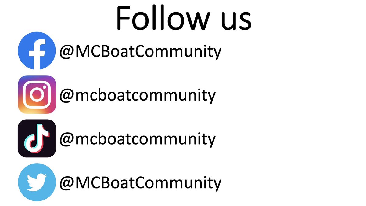 Give us a follow on our other platforms #mcboatcommunity