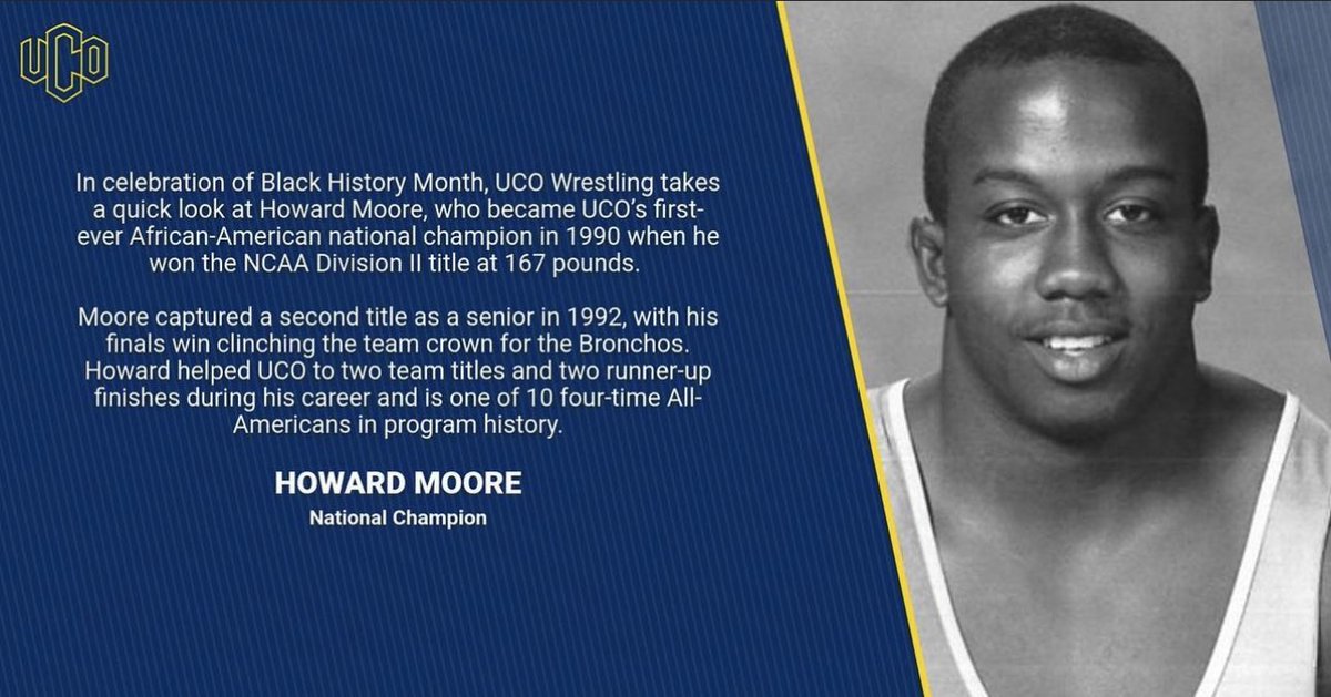 In this first week of February we’d like to recognize Howard Moore.

Howard Moore was UCO’s first African American National Champ!

#BlackHistoryMonth