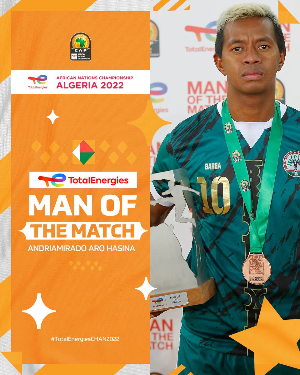 CAF_Online's tweet photo. It is time to meet the #NIGMAD TotalEnergies Man of the Match!
Congratulations, Andriamirado Aro Hasina! ๐
๐
#TotalEnergiesCHAN2022 | @Football2Gether https://t.co/8pIhpoy7Xu