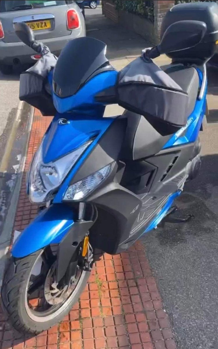 🚨STOLEN🚨

Blue Kymco agility city 
Reg: GY71 CCZ

Taken on 02/02/23 between 5:30pm-8pm from Wicker house, high street, #Worthing 

Any information please get in touch ASAP 🙏