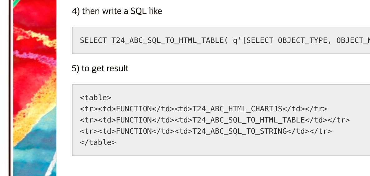 quickapeks's tweet photo. Hi #orclapex @OracleAPEX developers...
here is a function to convert a SQL result into html table...
(for example use it in case to send in mail body)
https://t.co/ocpKoLqNpy https://t.co/w6AjdVlm1G