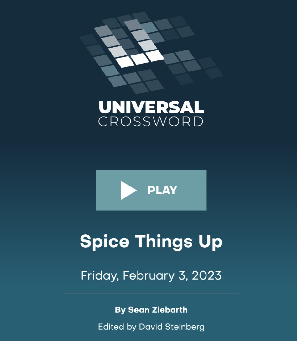 The Puzzle Society (@thepuzzlesoc) on Twitter photo Bring the heat in today's level of #UniversalXW by <a href="/MrZiebarth/">Sean Ziebarth</a>... 🌶️ (Peep 38-Across for a hint at the puzzle's rather spicy theme.) fal.cn/3vC8t Bring the heat in today's level of #UniversalXW by <a href="/MrZiebarth/">Sean Ziebarth</a>... 🌶️ (Peep 38-Across for a hint at the puzzle's rather spicy theme.) fal.cn/3vC8t